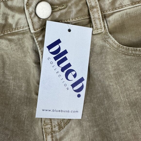 Blue B Collection Womens Tan Bell-Bottom Jeans With Frayed Hem Size S - Picture 8 of 8